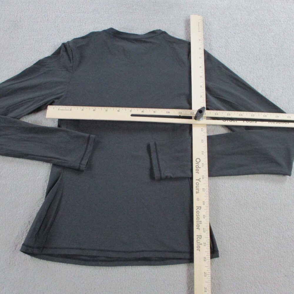 SKIMS Fits Everybody Long Sleeve T Shirt Womens Small Onyx Black Stretch NEW - Picture 6 of 9